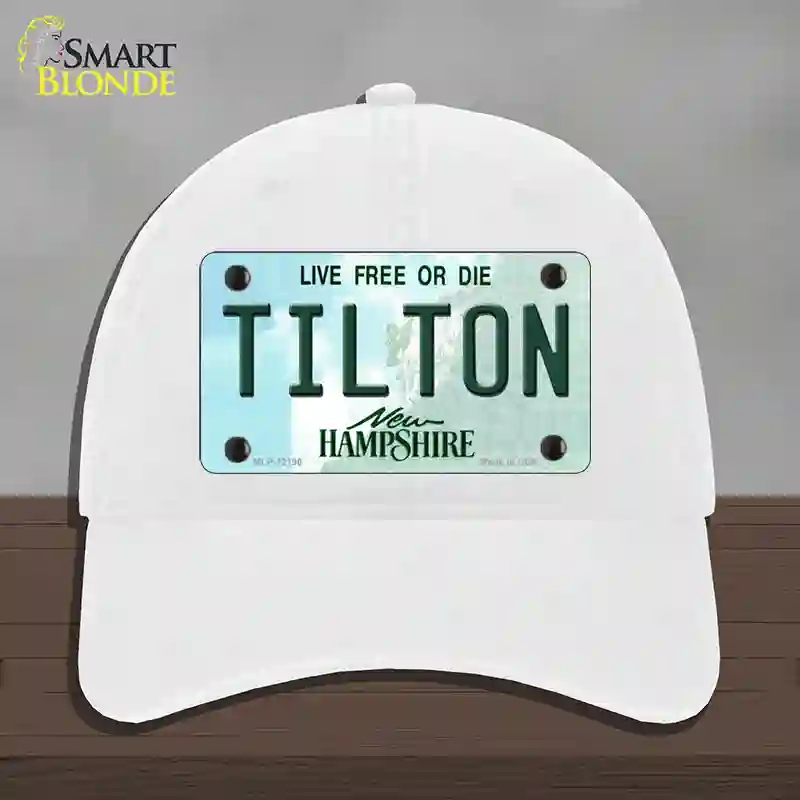 HAT14-MLP-12196 Tilton   Hampshire Novelty License Plate Hat, Unconstructed Cotton - White