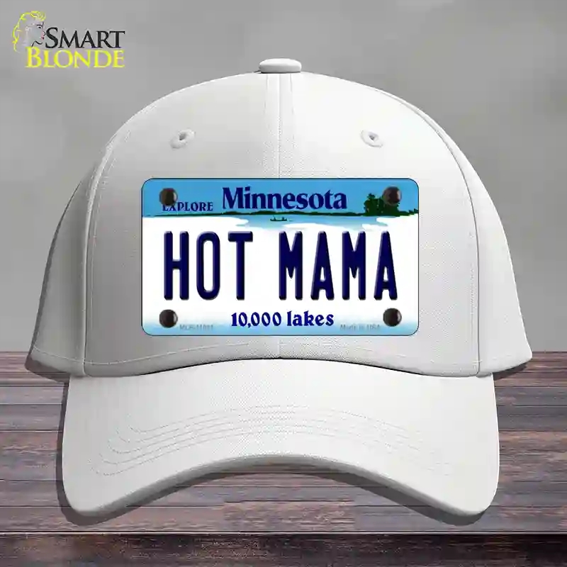 HAT21-MLP-11061 Hot Mama Minnesota State Novelty License Plate Hat, Cotton - White