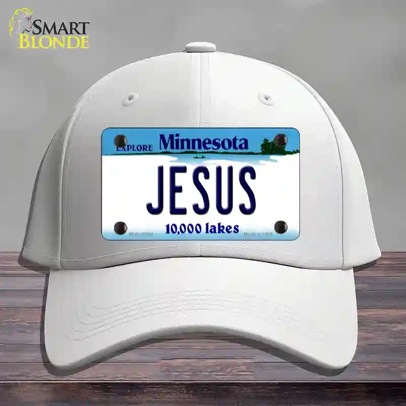 HAT21-MLP-11064 Jesus Minnesota State Novelty License Plate Hat, Cotton - White