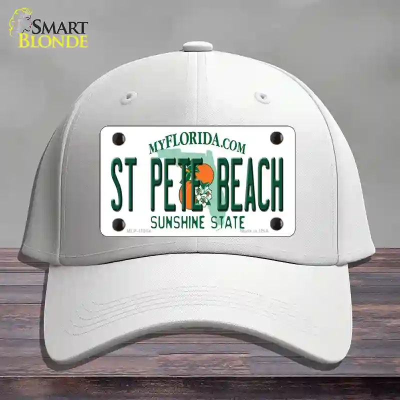 HAT21-MLP-11084 St Pete Beach Florida Novelty License Plate Hat, Cotton - White