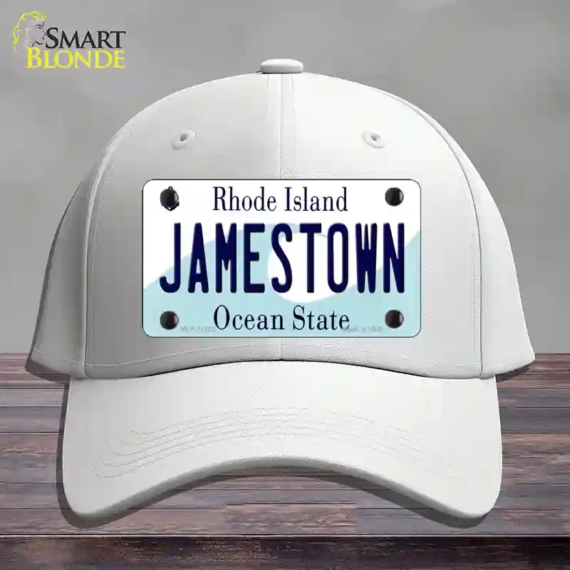 HAT21-MLP-11193 Jamestown Rhode Island State Novelty License Plate Hat, Cotton - White