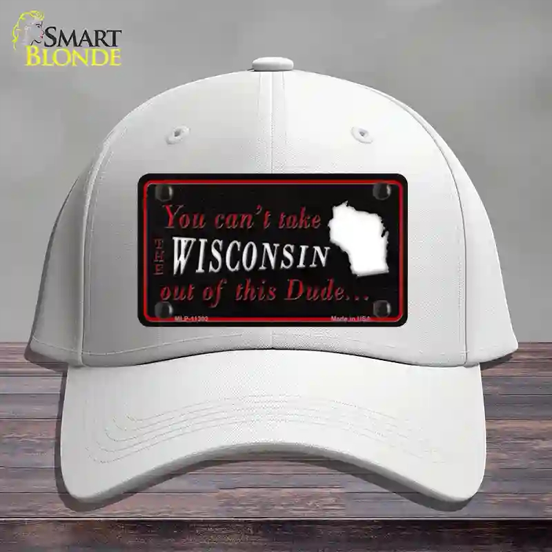 HAT21-MLP-11303 Wisconsin Dude Novelty License Plate Hat, Cotton - White