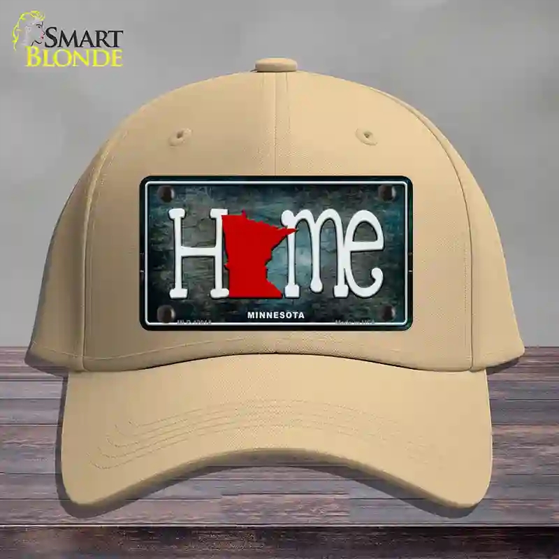 HAT22-MLP-12014 Minnesota Home State Outline Novelty License Plate Hat, Cotton - Khaki