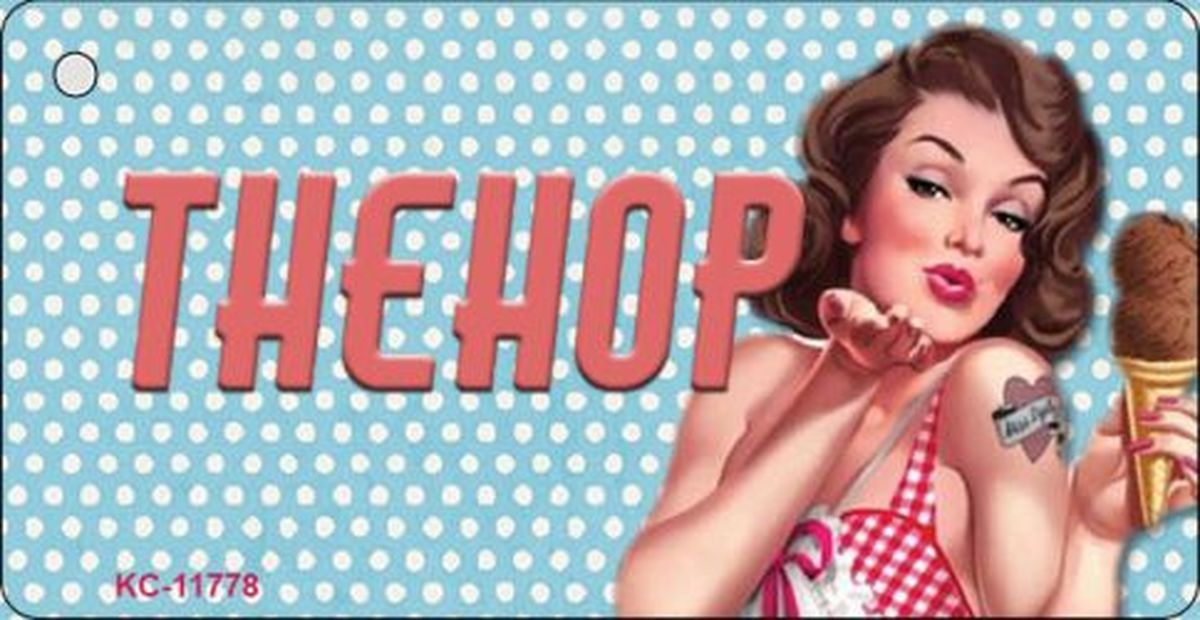 KC-11778 1.5 x 3 in. The Hop Vintage Pinup Novelty Metal Key Chain
