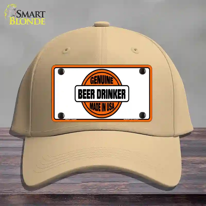 HAT22-MLP-1228 Genuine Beer Drinker Novelty License Plate Hat, Cotton - Khaki