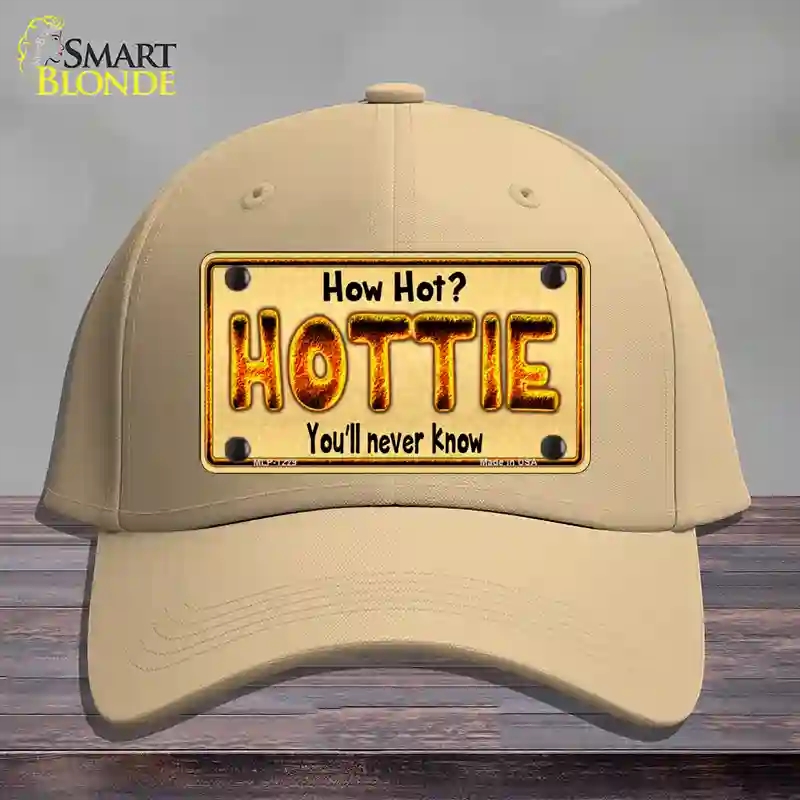 HAT22-MLP-1229 Hottie Know Novelty License Plate Hat, Cotton - Khaki