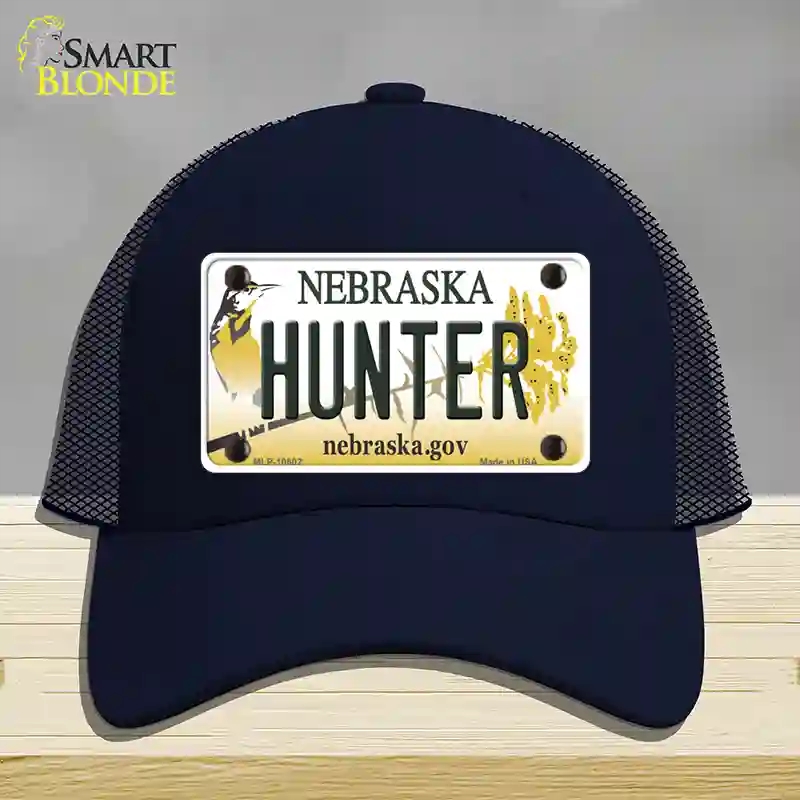 HAT16-MLP-10602 Hunter Nebraska Novelty License Plate Hat, Mesh - Navy