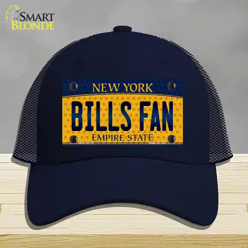 HAT16-MLP-10771 Bills Fan   York Novelty License Plate Hat, Mesh - Navy