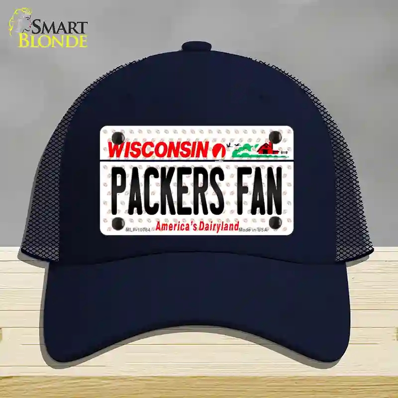 HAT16-MLP-10784 Packers Fan Wisconsin Novelty License Plate Hat, Mesh - Navy