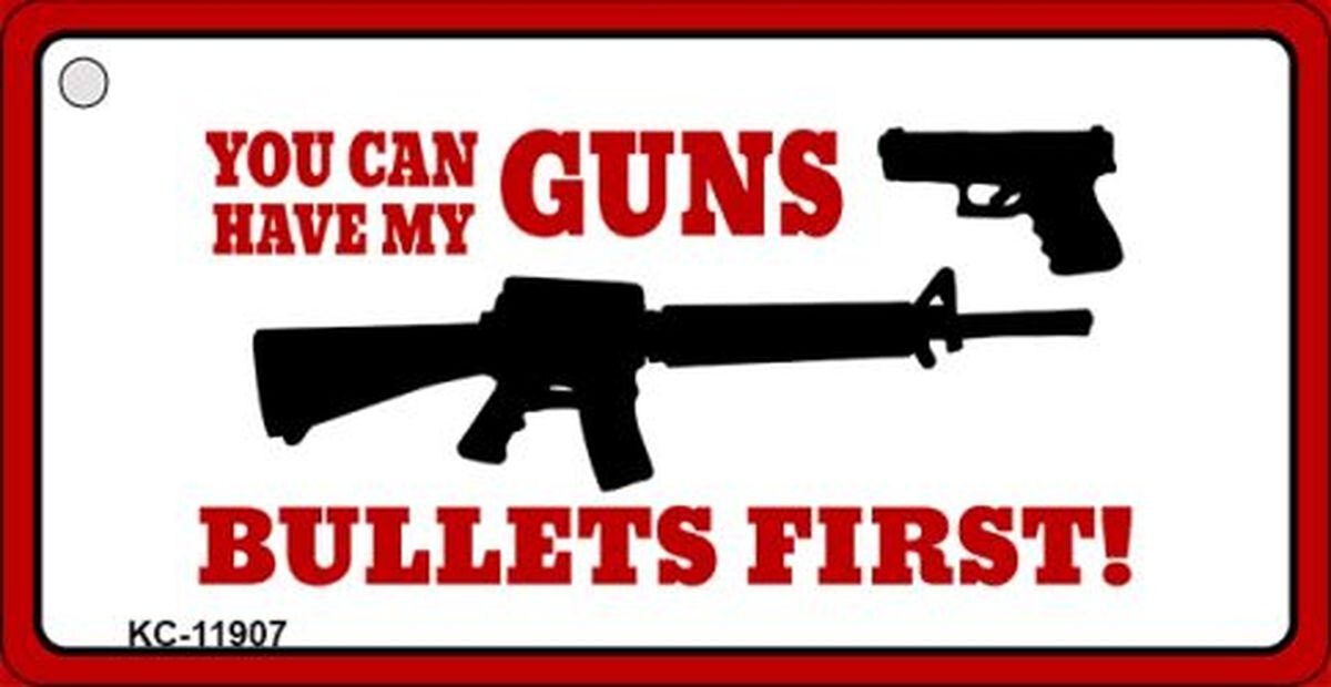 KC-11907 1.5 x 3 in. Bullets First Novelty Metal Key Chain