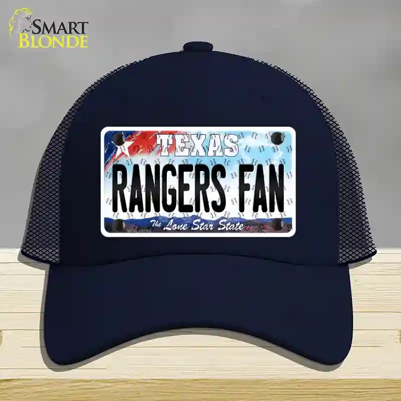 HAT16-MLP-10796 Rangers Fan Texas Novelty License Plate Hat, Mesh - Navy
