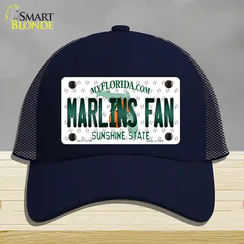 HAT16-MLP-10799 Marlins Fan Florida Novelty License Plate Hat, Mesh - Navy