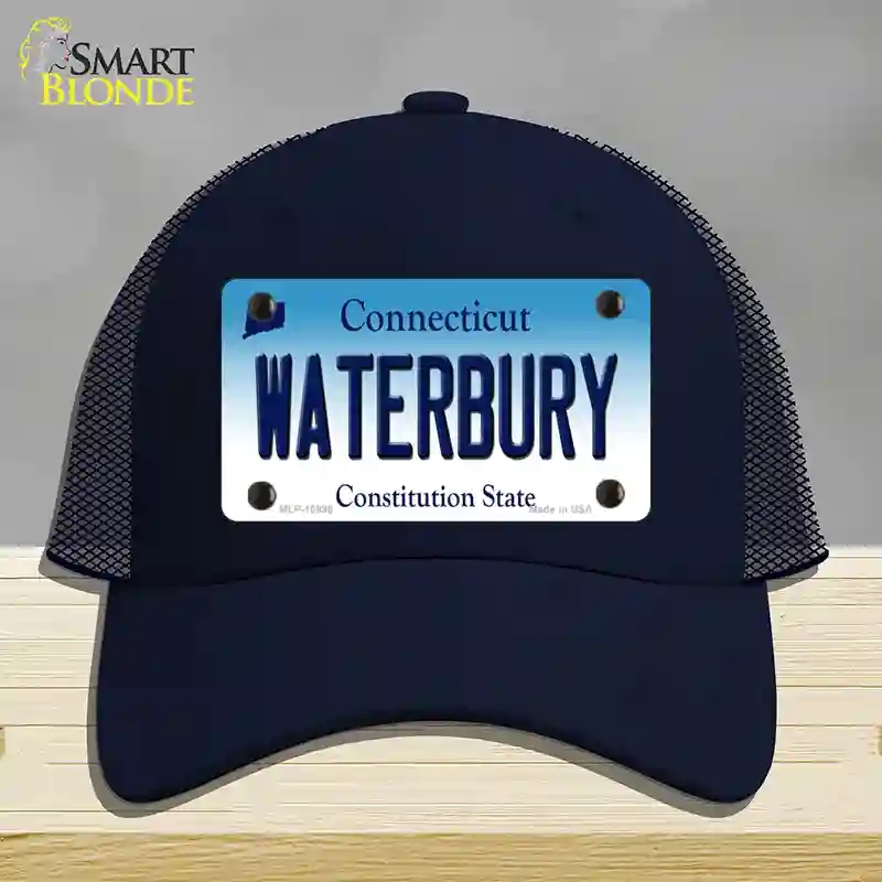 HAT16-MLP-10898 Waterbury Connecticut Novelty License Plate Hat, Mesh - Navy