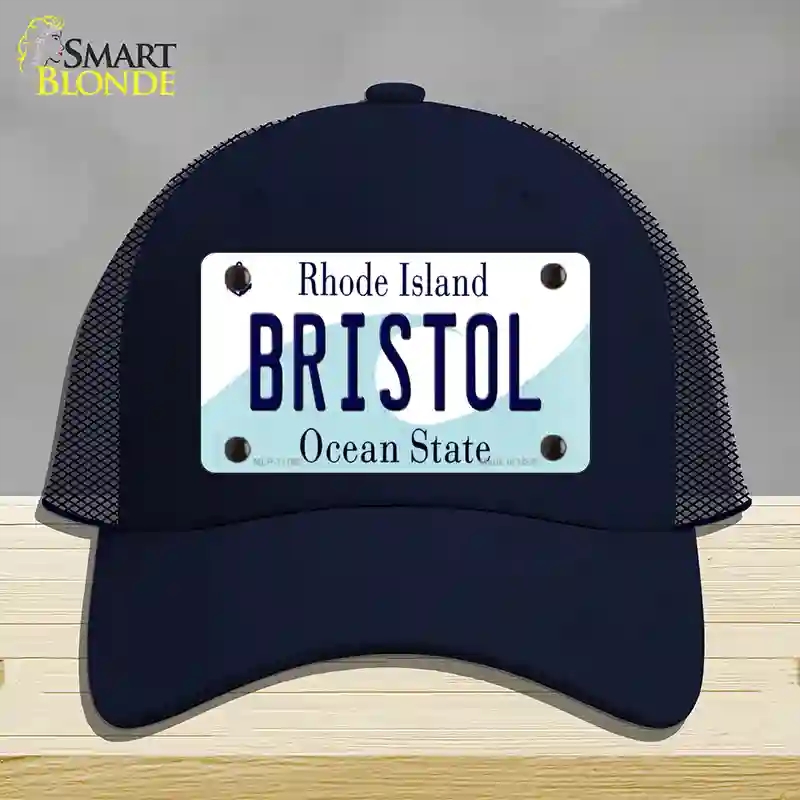 HAT16-MLP-11195 Bristol Rhode Island State Novelty License Plate Hat, Mesh - Navy