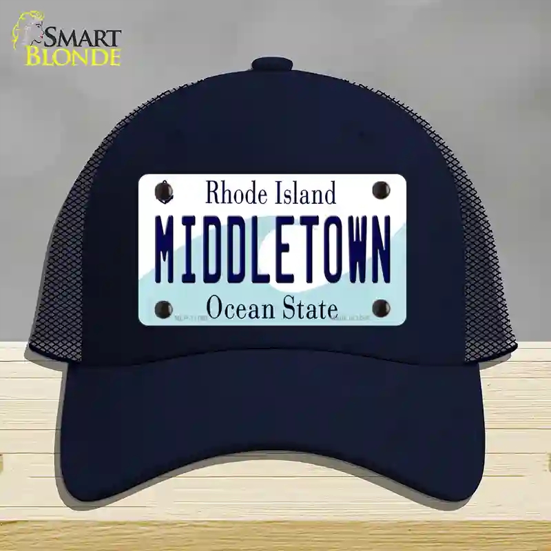 HAT16-MLP-11196 Middletown Rhode Island State Novelty License Plate Hat, Mesh - Navy