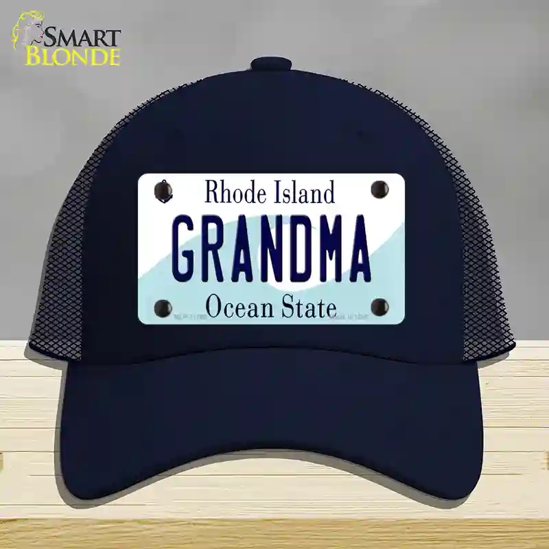 HAT16-MLP-11199 Grandma Rhode Island State Novelty License Plate Hat, Mesh - Navy