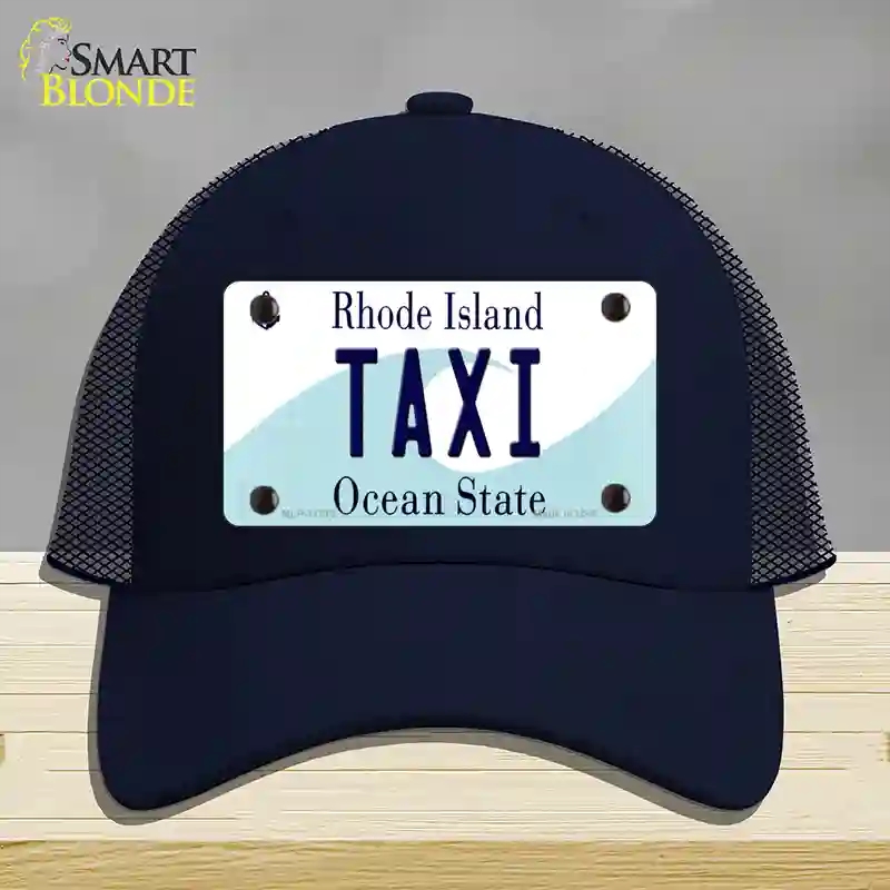 HAT16-MLP-11213 Taxi Rhode Island State Novelty License Plate Hat, Mesh - Navy
