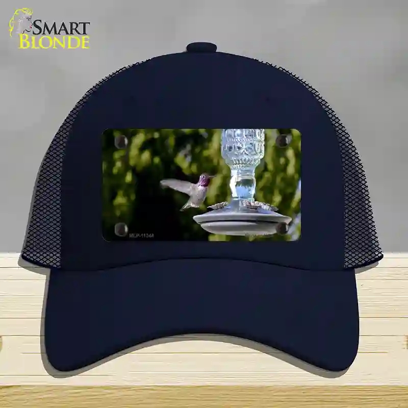 HAT16-MLP-11244 Hummingbird At Feeder Novelty License Plate Hat, Mesh - Navy