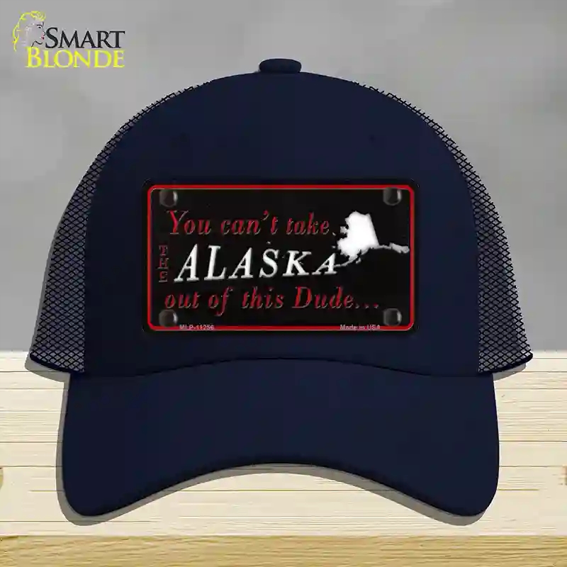HAT16-MLP-11256 Alaska Dude Novelty License Plate Hat, Mesh - Navy