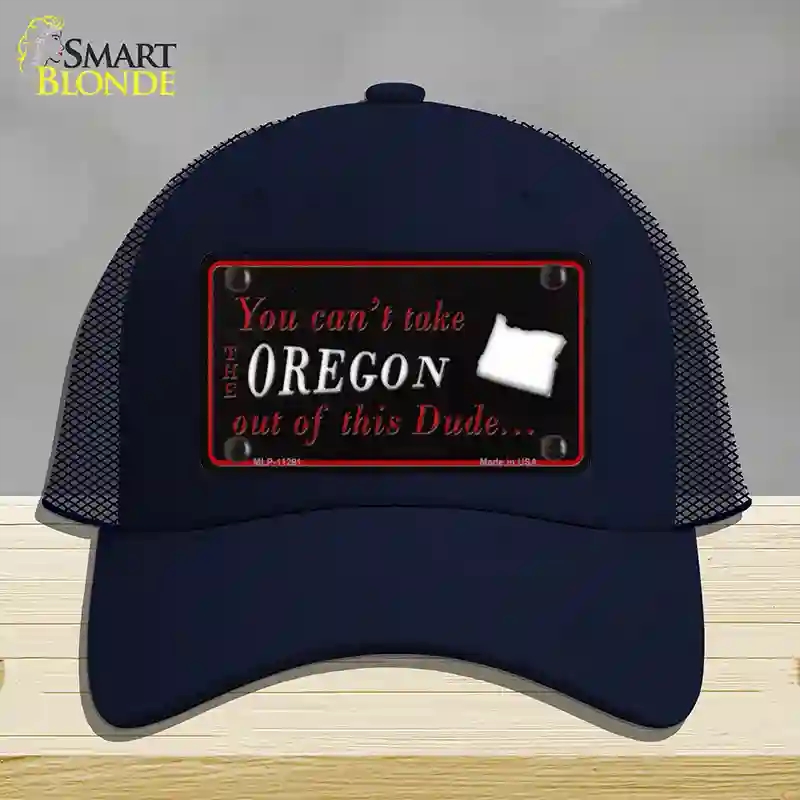 HAT16-MLP-11291 Oregon Dude Novelty License Plate Hat, Mesh - Navy