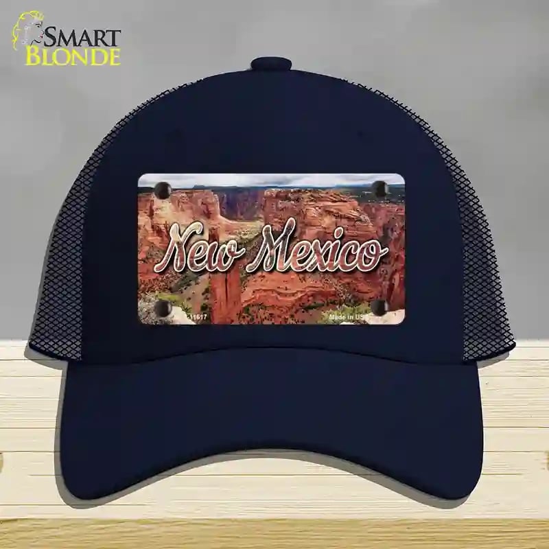 HAT16-MLP-11617   Mexico Red Canyon State Novelty License Plate Hat, Mesh - Navy