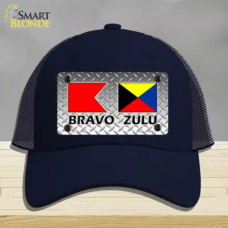 HAT16-MLP-11645 Bravo Zulu Novelty License Plate Hat, Mesh - Navy