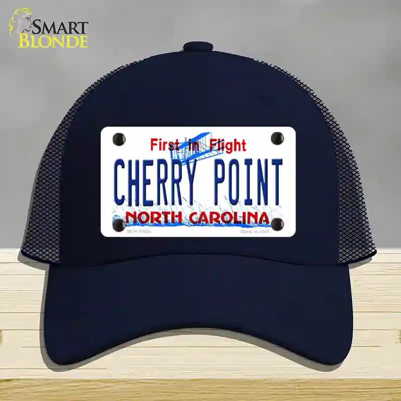 HAT16-MLP-11834 Cherry Point North Carolina Novelty License Plate Hat, Mesh - Navy