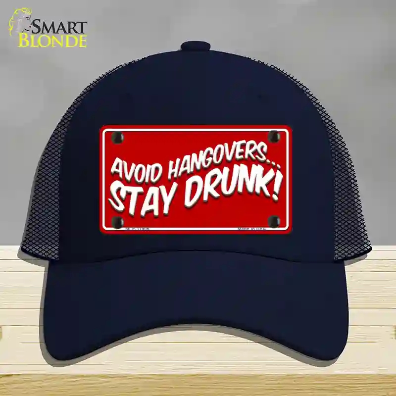 HAT16-MLP-11906 Avoid Hangovers Novelty License Plate Hat, Mesh - Navy