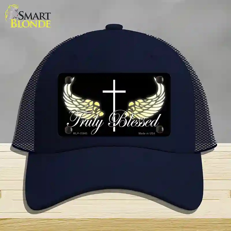 HAT16-MLP-11940 Truly Blessed Novelty License Plate Hat, Mesh - Navy