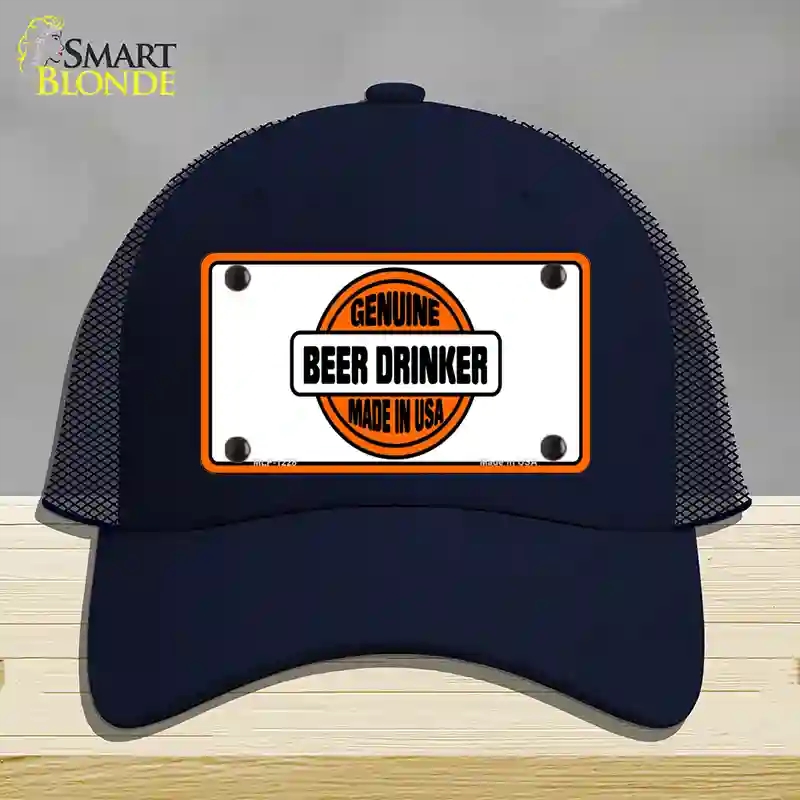 HAT16-MLP-1228 Genuine Beer Drinker Novelty License Plate Hat, Mesh - Navy