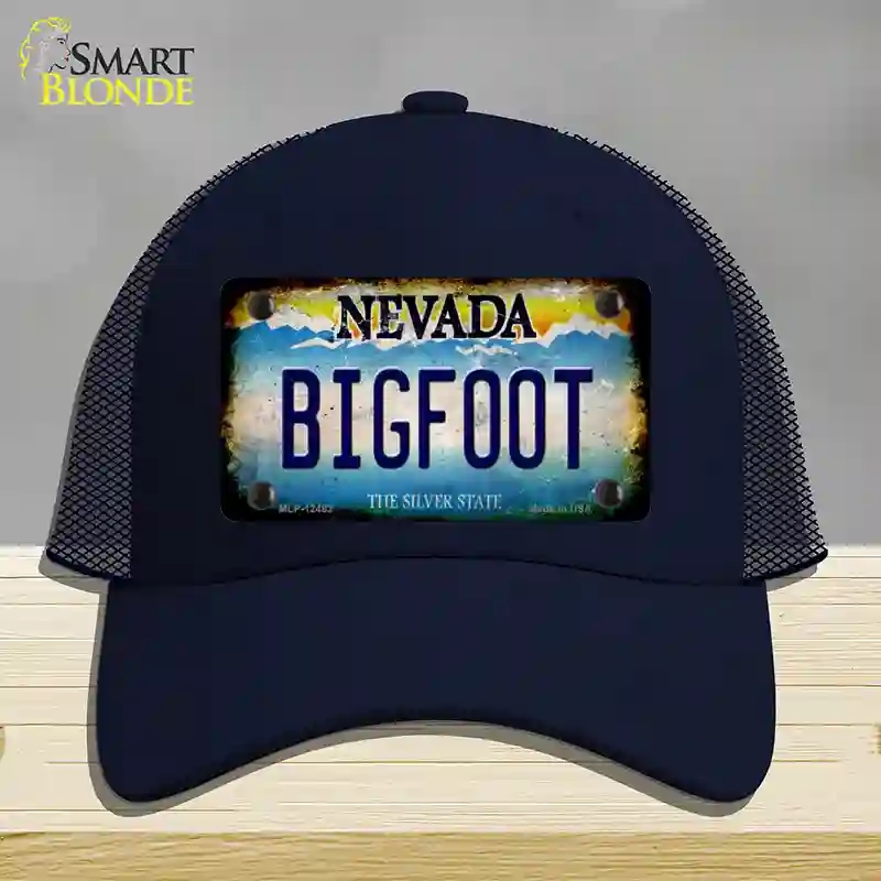 HAT16-MLP-12482 Bigfoot Nevada Novelty License Plate Hat, Mesh - Navy