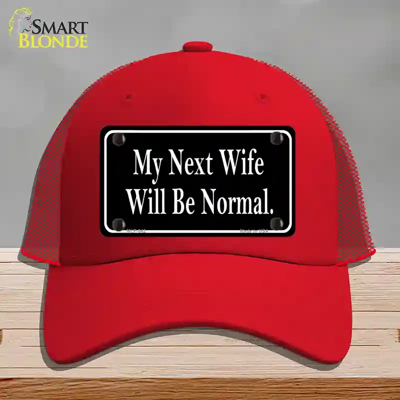 HAT17-MLP-042 My Next Wife Novelty License Plate Hat, Mesh - Red