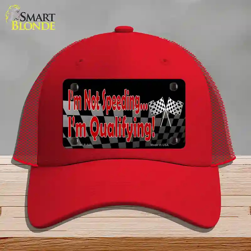 HAT17-MLP-048 Im Qualifying Novelty License Plate Hat, Mesh - Red