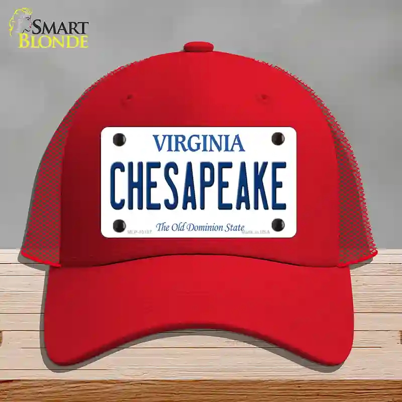 HAT17-MLP-10107 Chesapeake Virginia Novelty License Plate Hat, Mesh - Red