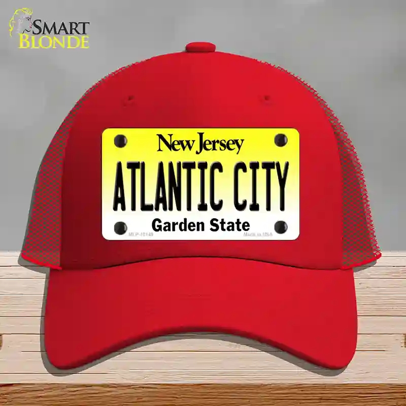 HAT17-MLP-10149 Atlantic City   Jersey Novelty License Plate Hat, Mesh - Red
