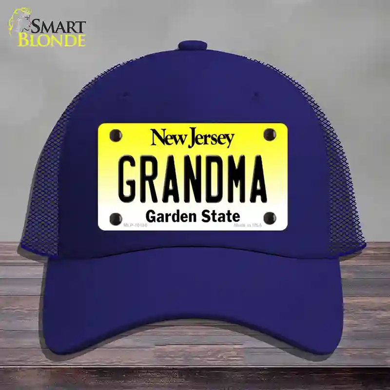 HAT18-MLP-10160 Grandma   Jersey Novelty License Plate Hat, Mesh - Royal Blue