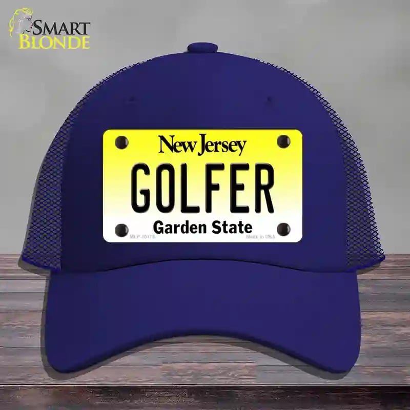 HAT18-MLP-10175 Golfer   Jersey Novelty License Plate Hat, Mesh - Royal Blue