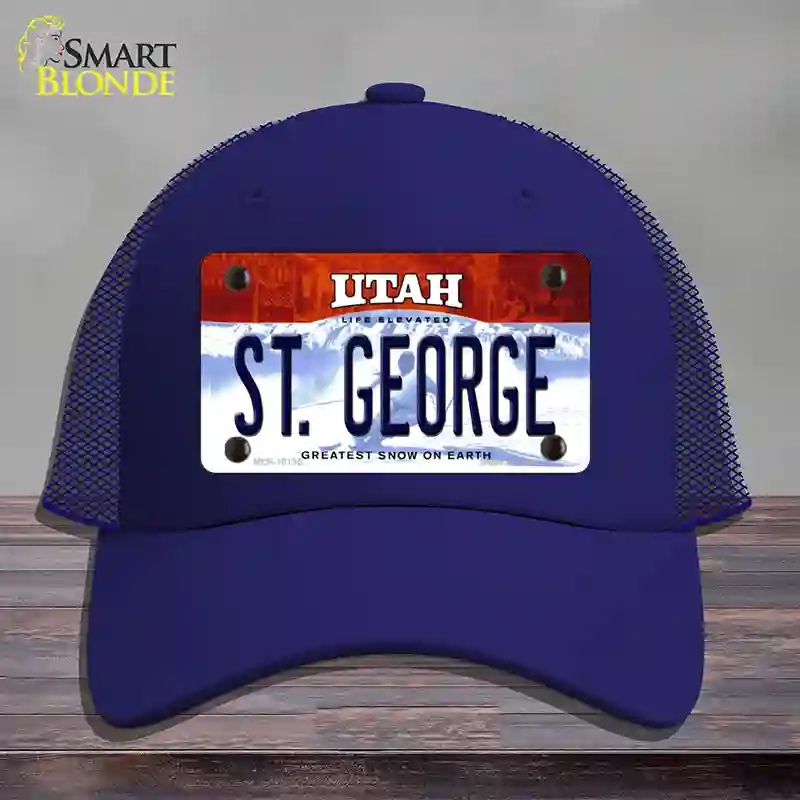HAT18-MLP-10190 St George Utah Novelty License Plate Hat, Mesh - Royal Blue