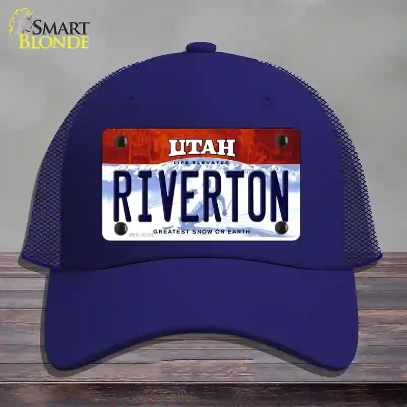 HAT18-MLP-10195 Riverton Utah Novelty License Plate Hat, Mesh - Royal Blue