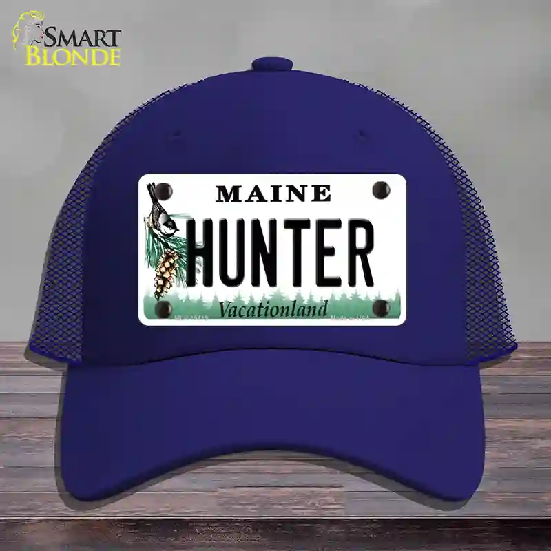 HAT18-MLP-10419 Hunter Maine Novelty License Plate Hat, Mesh - Royal Blue