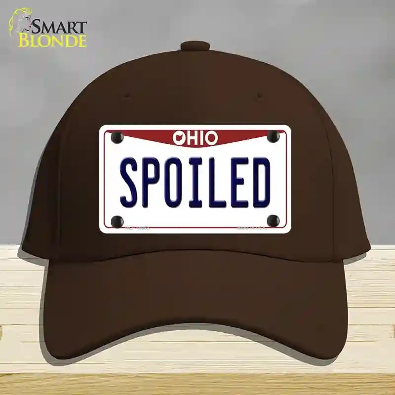 HAT24-MLP-10083 Spoiled Ohio Novelty License Plate Hat, Cotton - Dark Brown