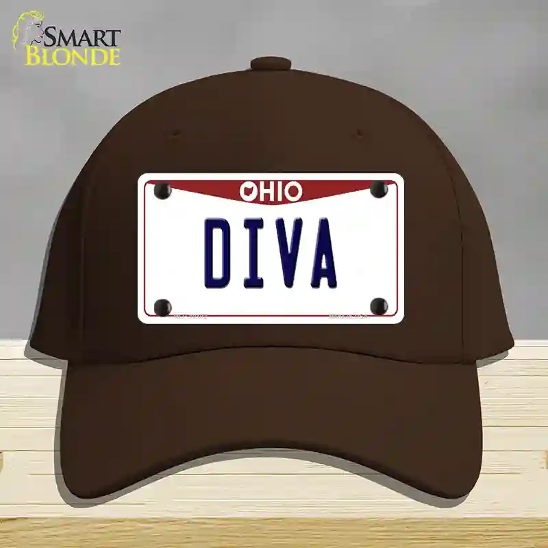 HAT24-MLP-10102 Diva Ohio Novelty License Plate Hat, Cotton - Dark Brown
