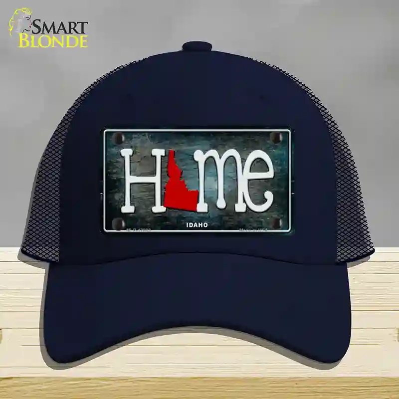 HAT16-MLP-12003 Idaho Home State Outline Novelty License Plate Hat, Mesh - Navy