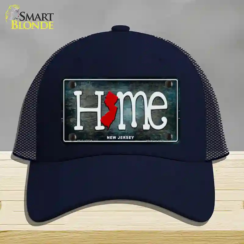 HAT16-MLP-12021   Jersey Home State Outline Novelty License Plate Hat, Mesh - Navy