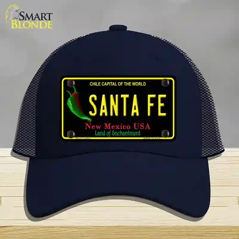 HAT16-MLP-12050 Santa Fe Black   Mexico Novelty License Plate Hat, Mesh - Navy