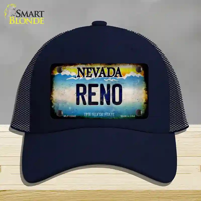 HAT16-MLP-12068 Nevada Reno Novelty License Plate Hat, Mesh - Navy