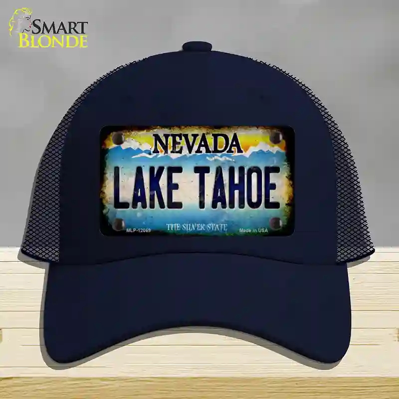 HAT16-MLP-12069 Nevada Lake Tahoe Novelty License Plate Hat, Mesh - Navy