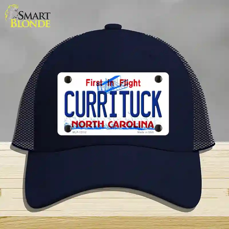 HAT16-MLP-12112 Currituck North Carolina State Novelty License Plate Hat, Mesh - Navy
