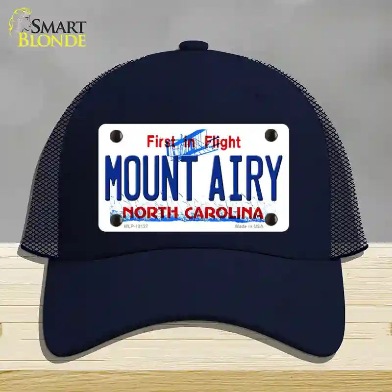 HAT16-MLP-12127 Mount Airy North Carolina State Novelty License Plate Hat, Mesh - Navy