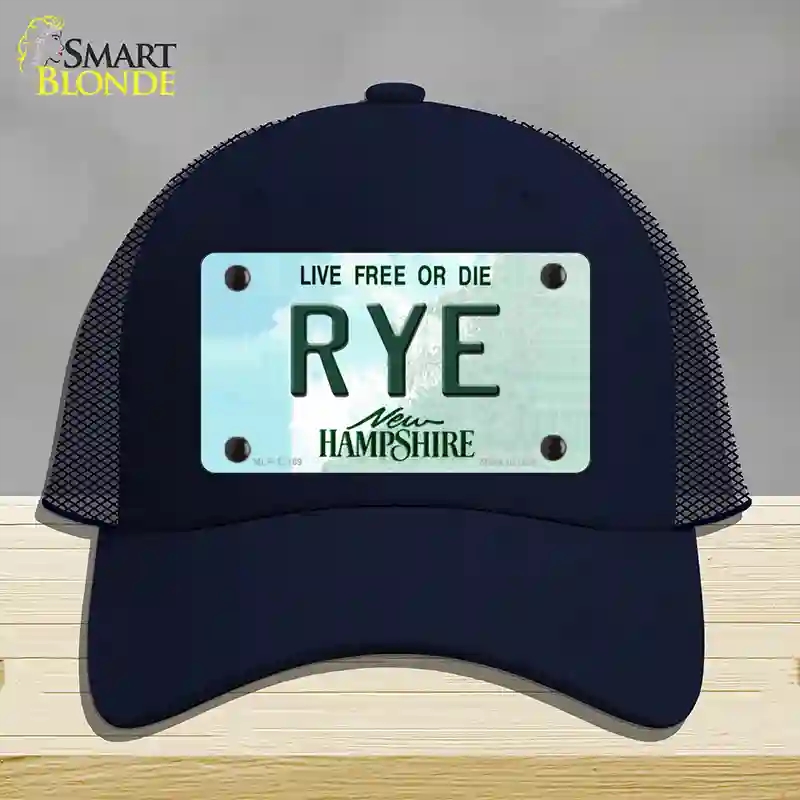 HAT16-MLP-12169 Rye   Hampshire Novelty License Plate Hat, Mesh - Navy